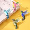 Exquisite Hummingbird Shaped Brooch Pin Metal Enamel Safety Badge Pin Decorative Ornament For Handbags Hats