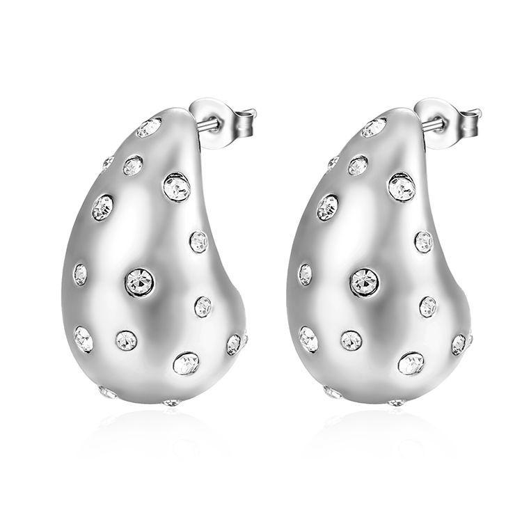 

Серьги-капли из нержавеющей стали с бриллиантами, позолоченные 18 карат, изысканные, легкие, роскошные женские серьги 18K