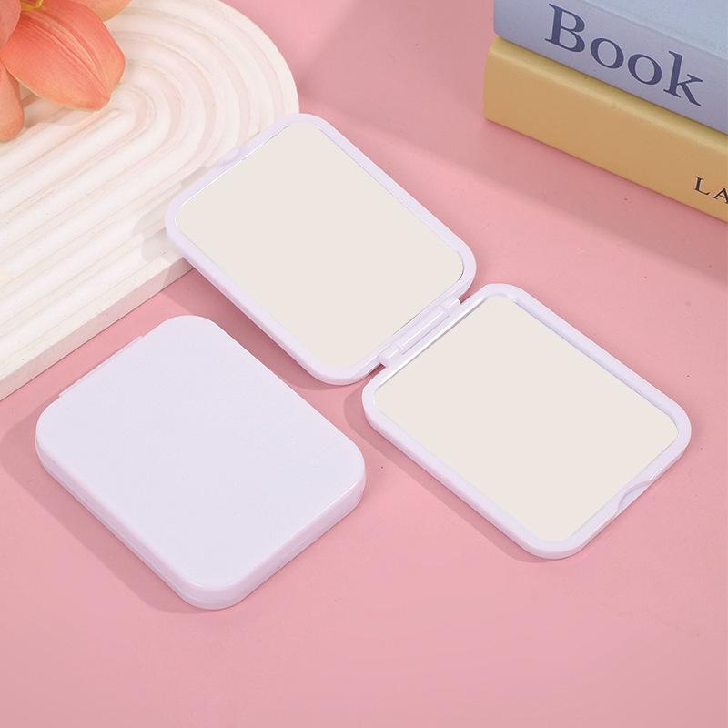 Double-Sided Flower Foldable Mini Square Mirror for Female Students – Portable Dormitory Makeup Pocket Mirror