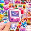 50 Mosaic Pixel Wind Game Machine Doodle Stickers DIY Suitcase Laptop Car Stickers