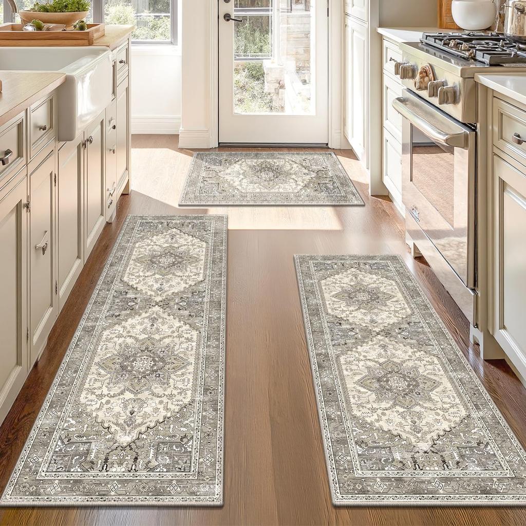 2/3pcs Bohemian Kitchen Carpet - Durable And Easy To Clean Long-Strip Floor Mat For Hallway - Home Decoration
