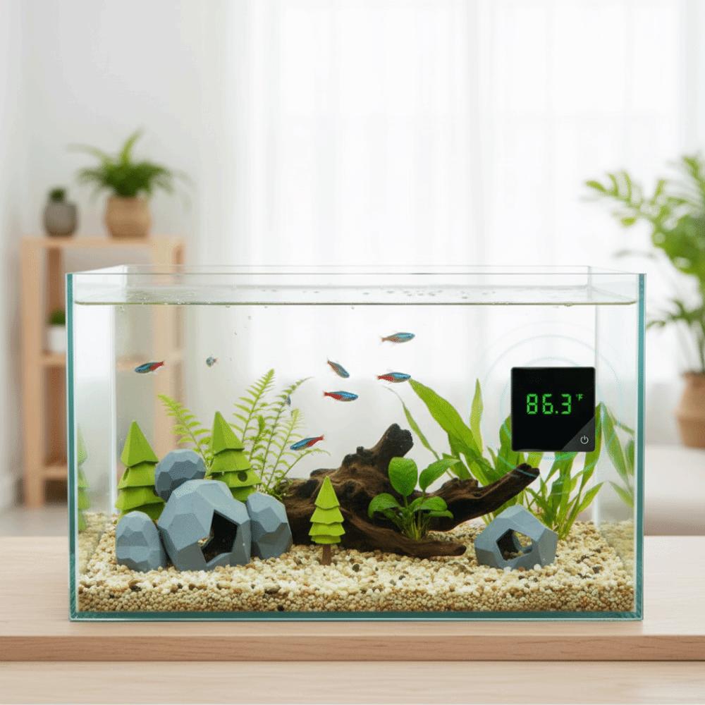 High-precision Digital Fish Tank Thermometer Wireless LED Display Electronic Thermometer External Self-Adhesive