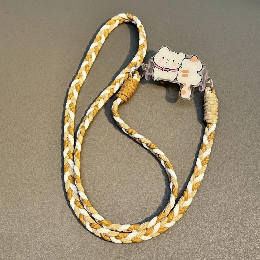 Cute Cartoon Phone Crossbody Chain Cat Dog Phone Back Clip Holder Mobile Phone Lanyard  Women Girls