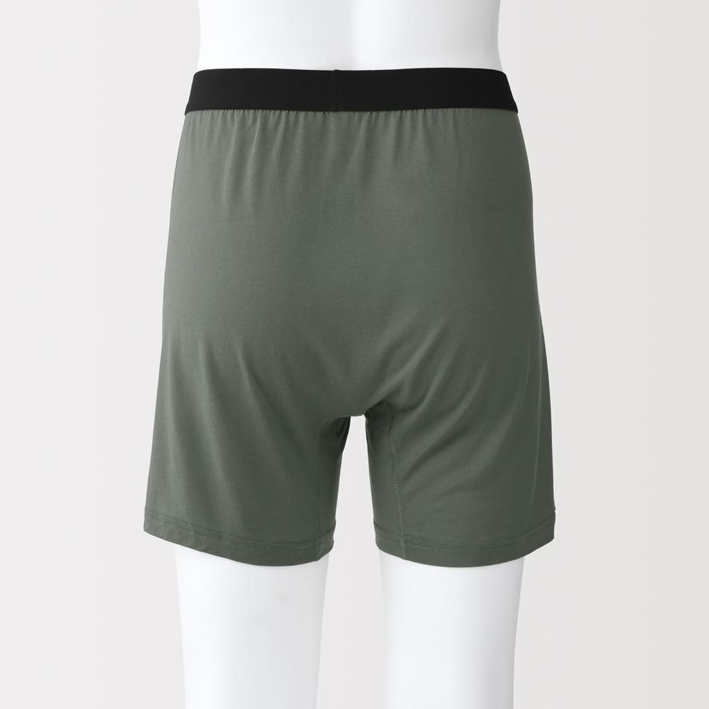 MUJI Smooth Knit Boxer Shorts Men's M Smoky Green - Open Front, Japan