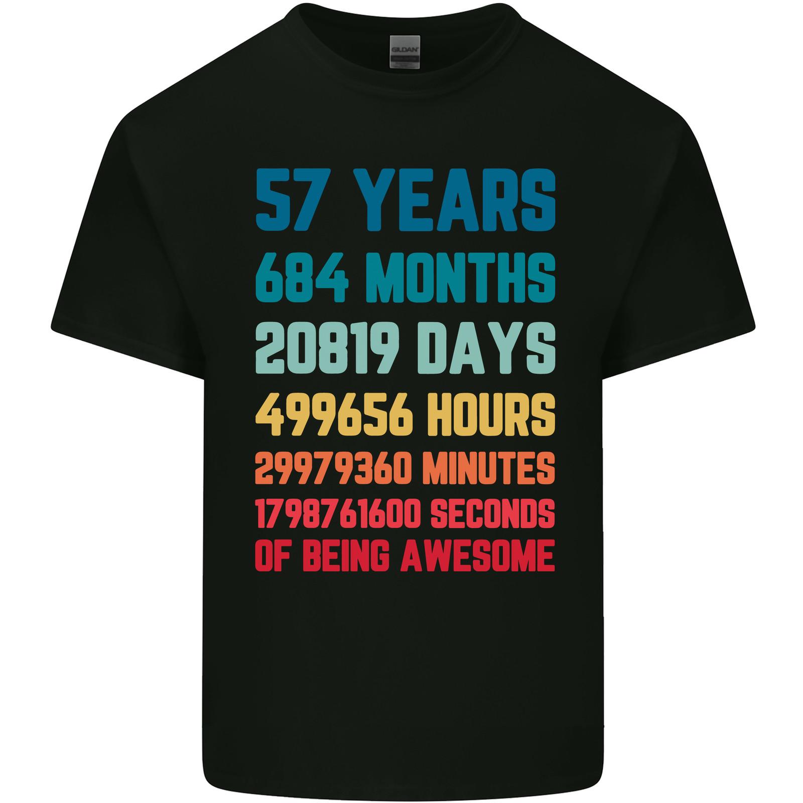 

57th Birthday 57 Year Old Mens Light Cotton T-Shirt Mens Womens Tees Top 3XL