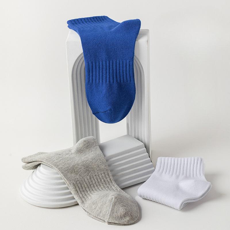 Men's Socks, Mid-calf Socks, Towel Soles, Sports Socks, White Basketball, Thickened, Breathable, Sweat-absorbing, Pure Cotton Running Socks