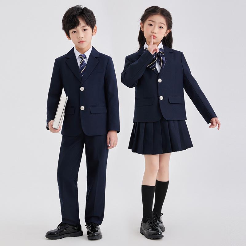 Uniformes Escolares Infantis Estilo Britânico para Jardim de Infância e Escola Primária para Primavera e Verão