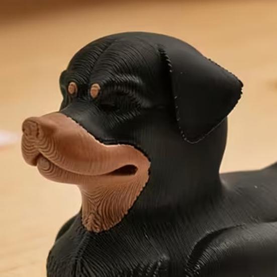 Yousheng 3D Printed Rottweiler Dog Duck Figurine, Funny Dog Duck Ornament, Desktop Entry Car Ornament Creative
