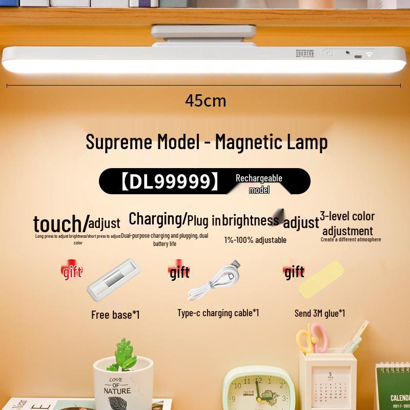 LED Magnetic Desk Lamp: Multifunctional, Cool Light for Dormitory or Study, Eye Protection, Reading, and Charging Night Light