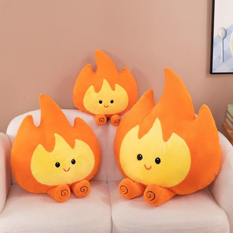 Flame-Shaped Plush Pillow Soft Stuffed Toy Kids Decorative Cushion Office Back Support Fun Gift