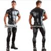 Men's Sexy Patent Leather Double Zipper Tights - Nightclub & Stage Performance Costume