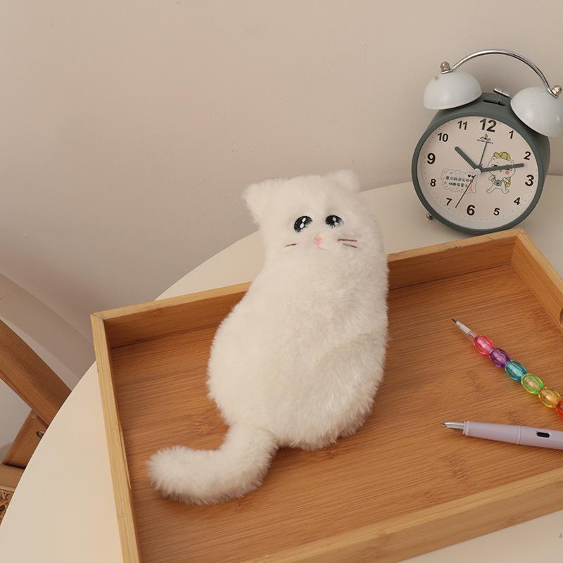 Cartoon Cute Cat Animals Plush Pencil Case Large Capacity Portable Travel Storage Bag School Supply Student Stationery Kids Gift
