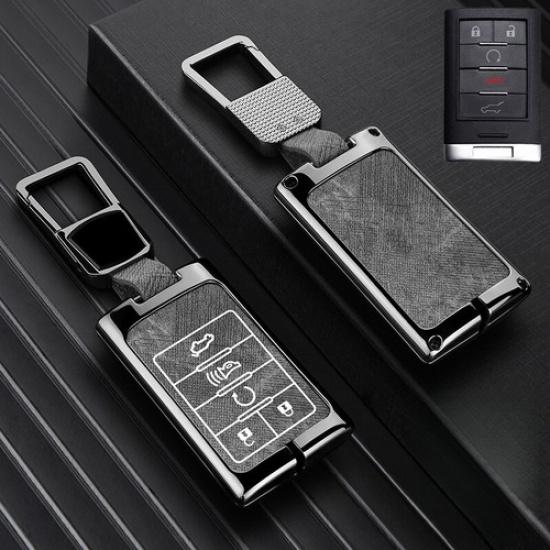 Zinc Alloy Leather Car Key Fob Case Cover Bag For Chevrolet Corvette C7 2014+