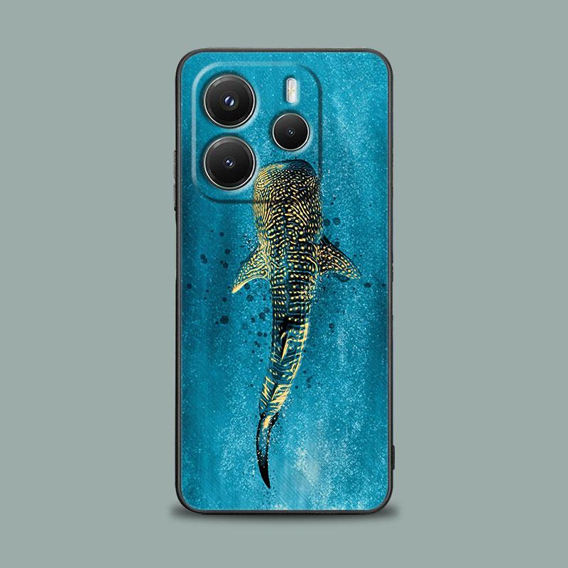 Phone Case for Xiaomi Redmi 15C 14C 12C 13C Redmi Note 15 14 13 12 11 10 Pro Plus 5G 12S Soft Cover Ocean Whale Shark Swimming