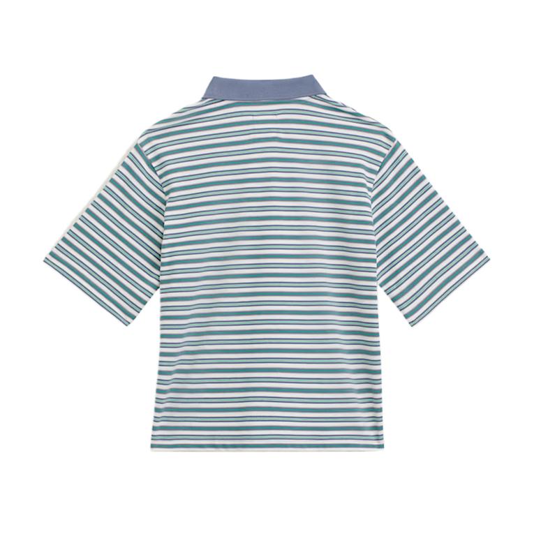 Vans Color Block Striped Button Short Sleeve Polo Shirt Women Tops VN0010AVFOI