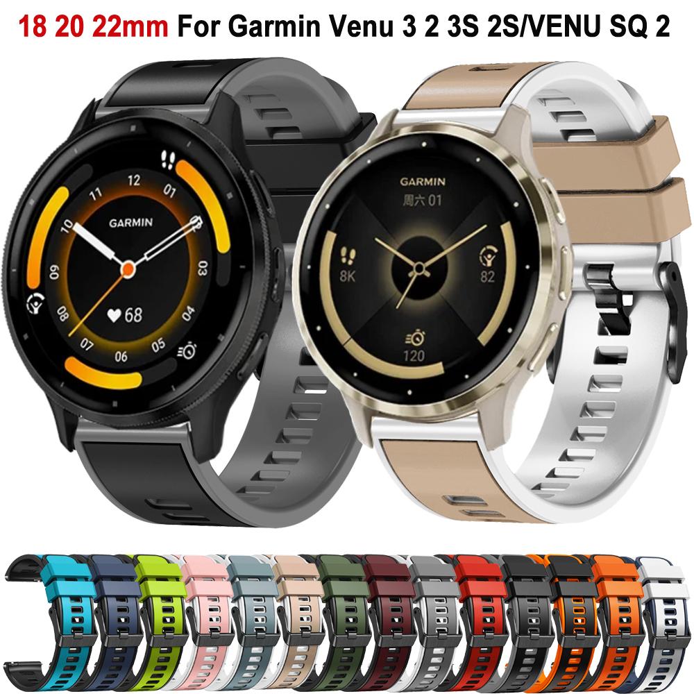 Venu 3 3S 2 2S Silicone 18 20 22mm Watch Strap For Garmin Vivoactive 5 4 3 VENU SQ 2 Plus Forerunner 965 265 Band Strap Bracelet