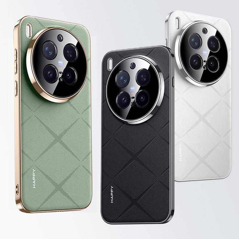 Phone Case Cswo02 Plain Leather + Camera Lens Protect Case For Vivo X300 Pro X300 X200 Fe X200 Pro Mini X100s X100 Pro Good Texture Cover