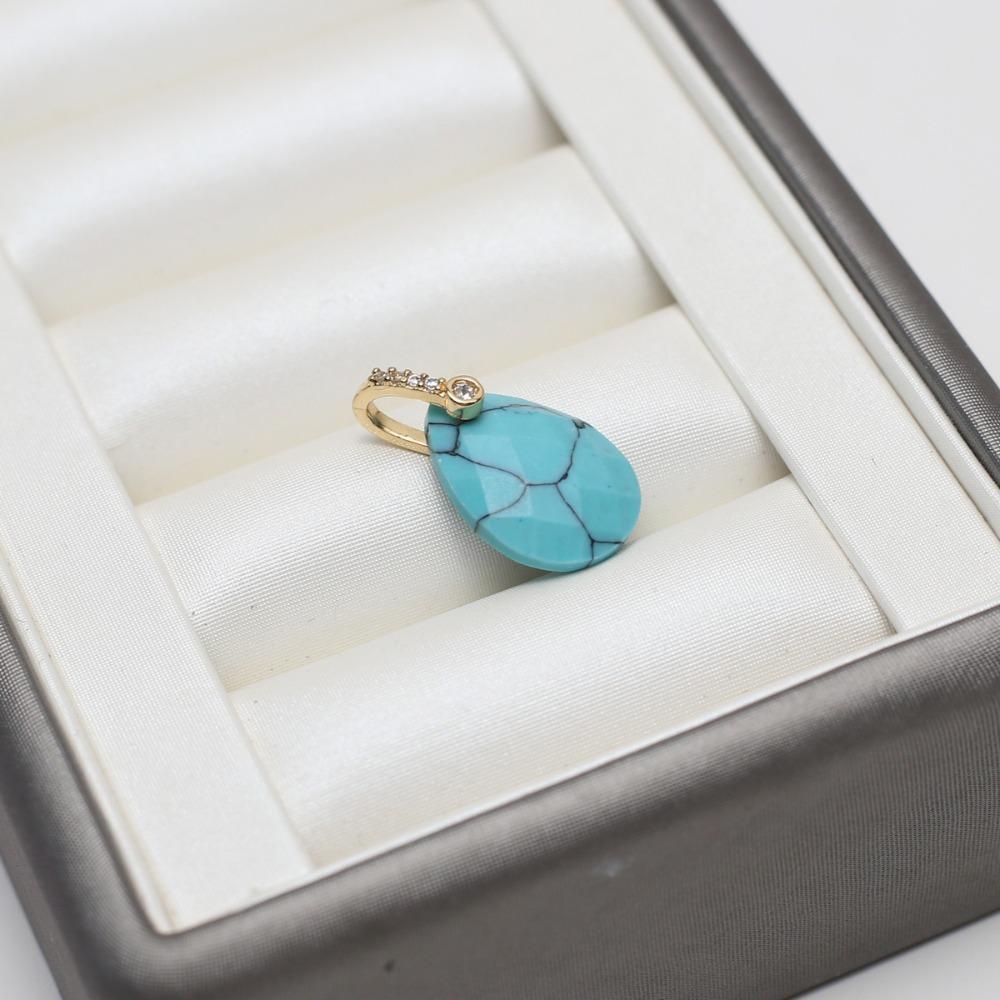 2PCS Faceted Design Gemstone Pendant Diamond Cut Faceted Crystal Pendant For Earring Craft
