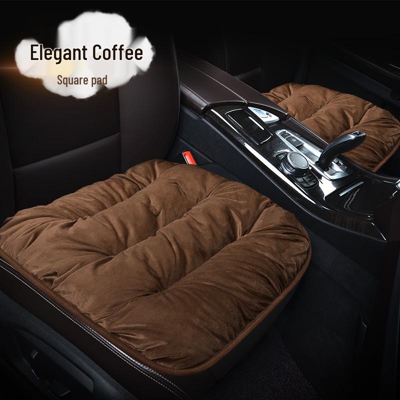 Velvet Car Lumbar Support Cushion Set: Thickened, Warm & Comfortable for Autumn/Winter