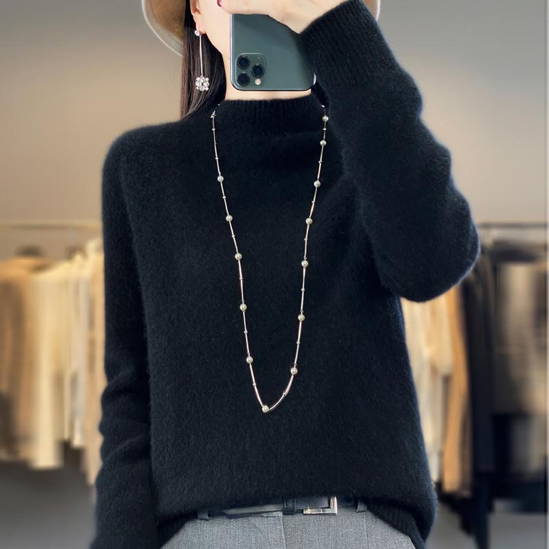 Dámský kašmírový svetr Kašmír Qinghe 30% kašmír 70% vlna podzimní a zimní pulovr hřejivý a módní