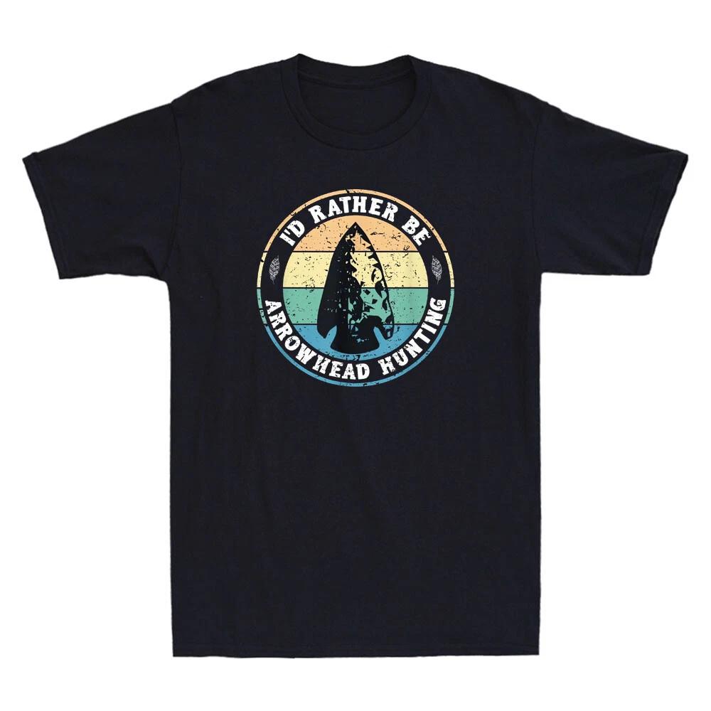 I d Rather Be Arrowhead Hunting Vintage Arrowhead Vintage Men s Black T-Shirt XS