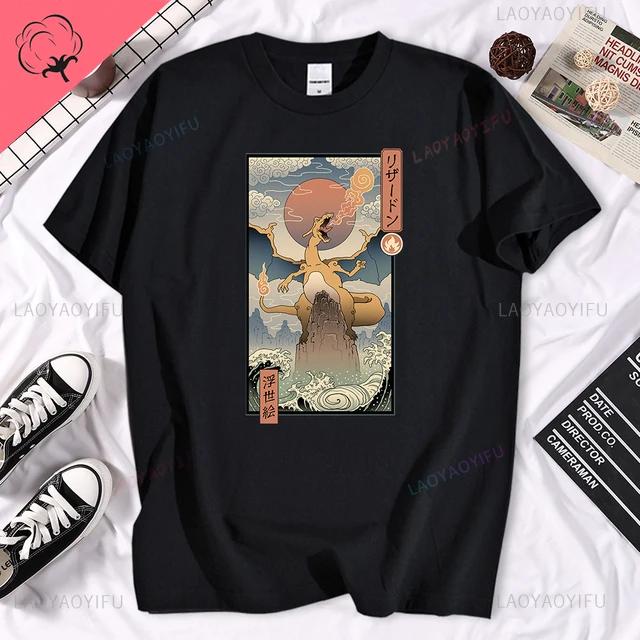 Vtipné Catzilla Japonsko Kočka Kotě Milovník Pánské Tričko Pánské Ležérní Trička Léto Hombre Nadměrné Tričko Harajuku Tričko Pánské Oblečení