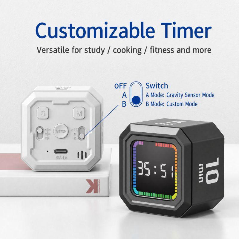 Silent Gravity Flip Visual Timer Digital Countdown Reminder Self Discipline Fitness Timer Baking Study Counter3