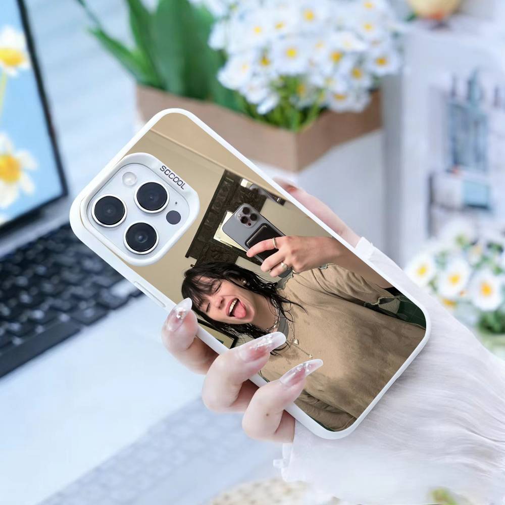 S-Singer B-Billie Eilish  Phone Case For iPhone17, 16,15,14,13,12 Pro Max White Candy Matte Shockproof Cover