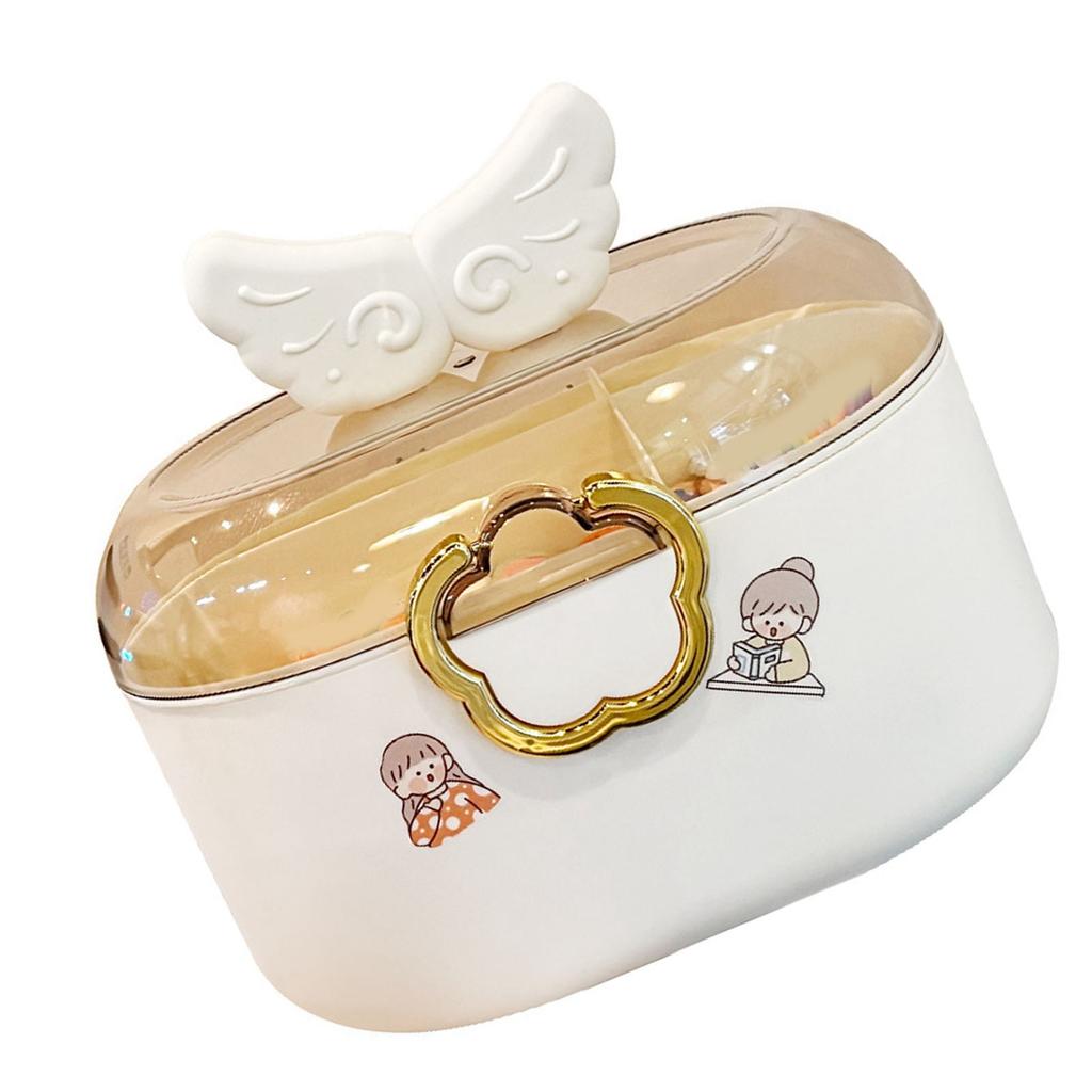 Children Cartoon Hair Accessories Box Dustproof Divided Large Capacity Hairpin with Lid for Kids