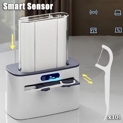 Intelligent Sensor Dental Floss Holder Automatic Pop-up Electric Dental Floss Stick Storage Box Household Dental Floss Machine