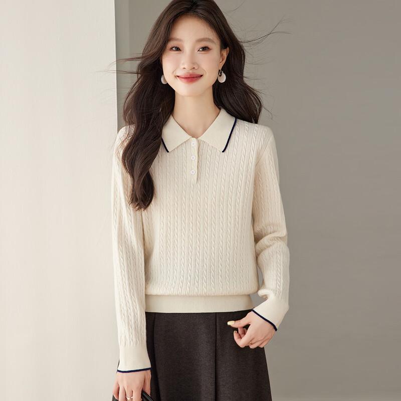 Srcr Women's 100% Wool Cable Knit Sweater