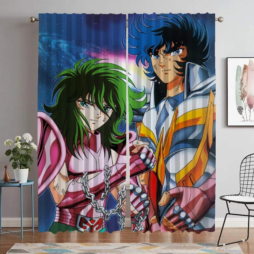 

Шторы Saint Seiya для гостиной, занавеска из тюля для спальни, перегородка, шторы для домашнего интерьера, 2 штуки, шторы, кухонные шторы, блэкаут W60xH90cmx2pcs-CL