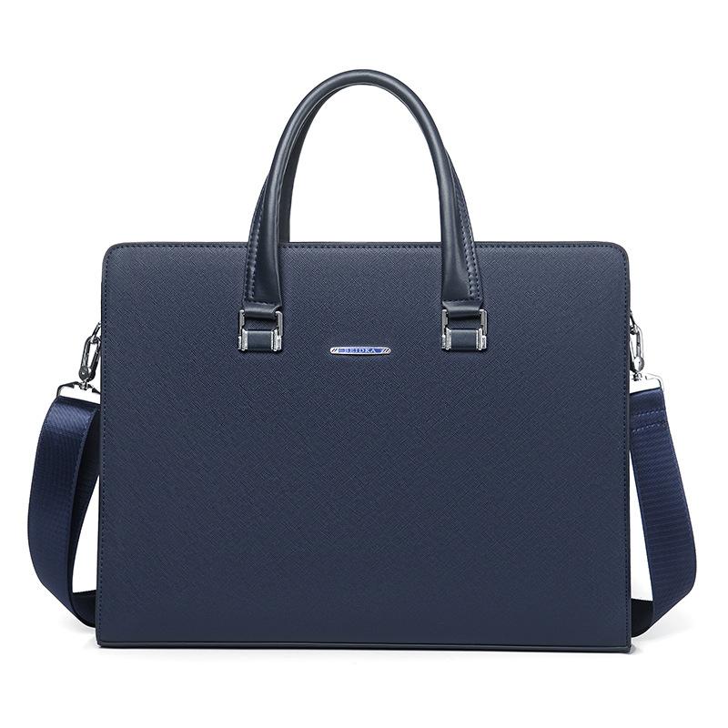 New Business Men's Bag Business Trip Portable Horizontal Briefcase Leather Single Shoulder Oblique Span Computer Bag