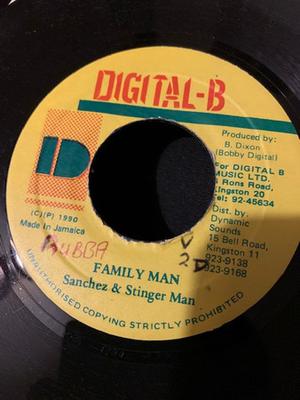 7inch Record SANCHEZ  STINGER MAN  Family Man NONE DigitalB 1990 Jamaica Reggae Ska  Dub Used