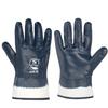 QS Blue Large-Mouth Oil & Wear-Resistant Nitrile Canvas Gloves for Auto Repair & Welding