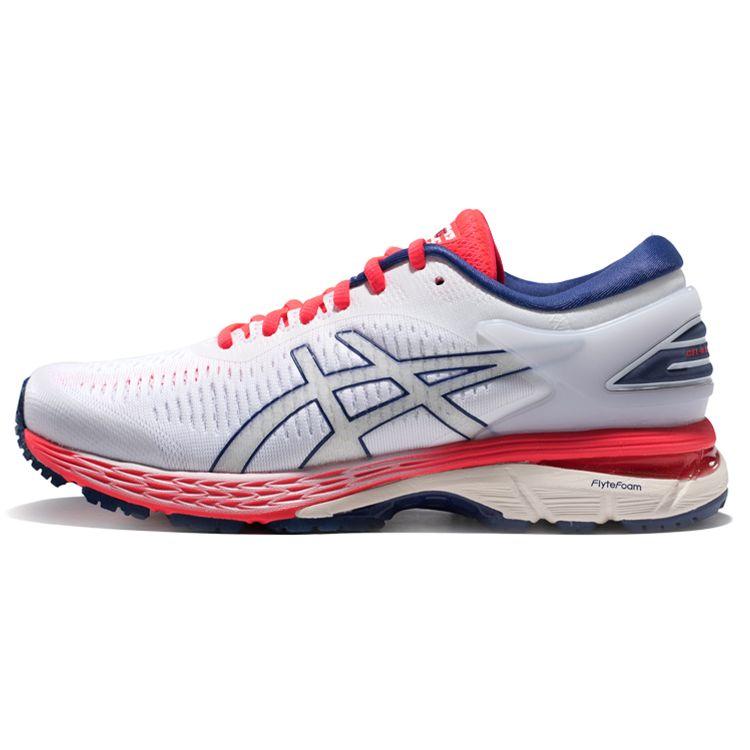 Asics Gel-Kayano 25 Low Top Fabric Durable Running Shoes Women Sneakers White Red 1012A032-100