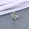 Irregular Bohemian Modish Stylish Sterling Tone Jewelry Geometric Adjustable Eye Classic Vintage Charm Antique Ladies RingsFashion Charm