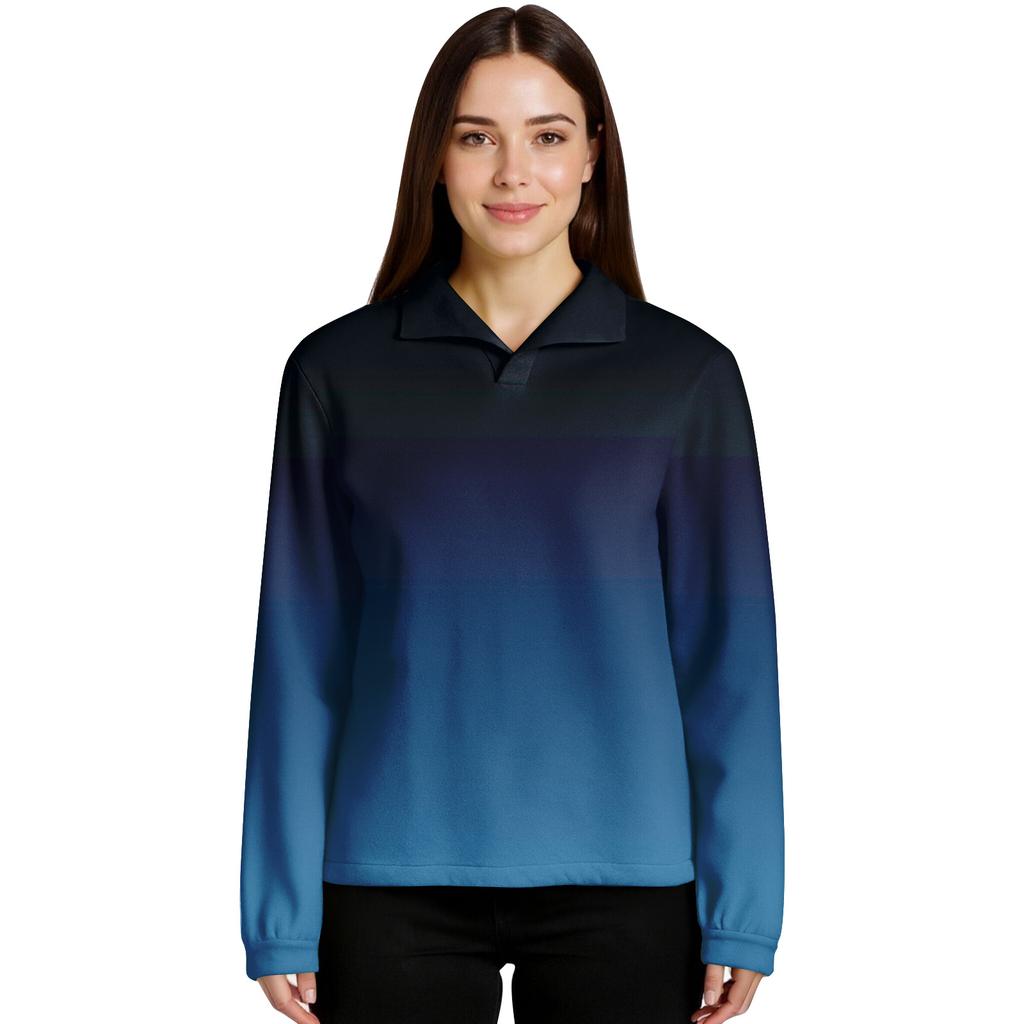 Women's Gradient Printed Pullover Long Sleeve Sports Flannel Top