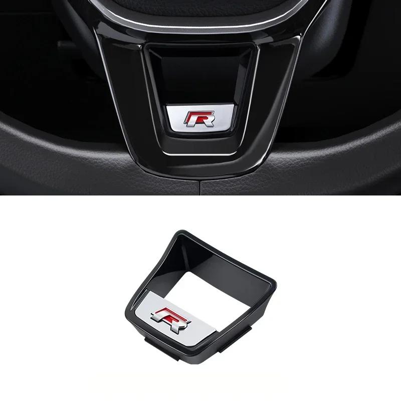 80% Chaud Senior R Rline Logo Garniture de Volant de Voiture Autocollants Placage ABS Accessoires Pour Volkswagen GTI Polo Golf Scirocco Je