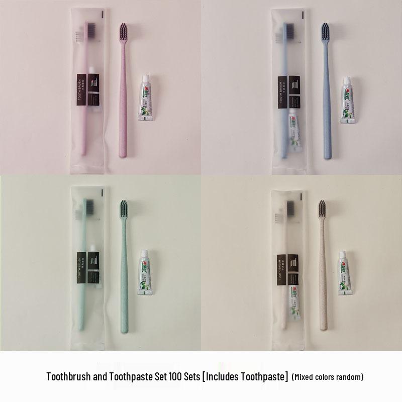 Individually Packaged Soft Bristle Disposable Toothbrush with Toothpaste for Home & Guest Use