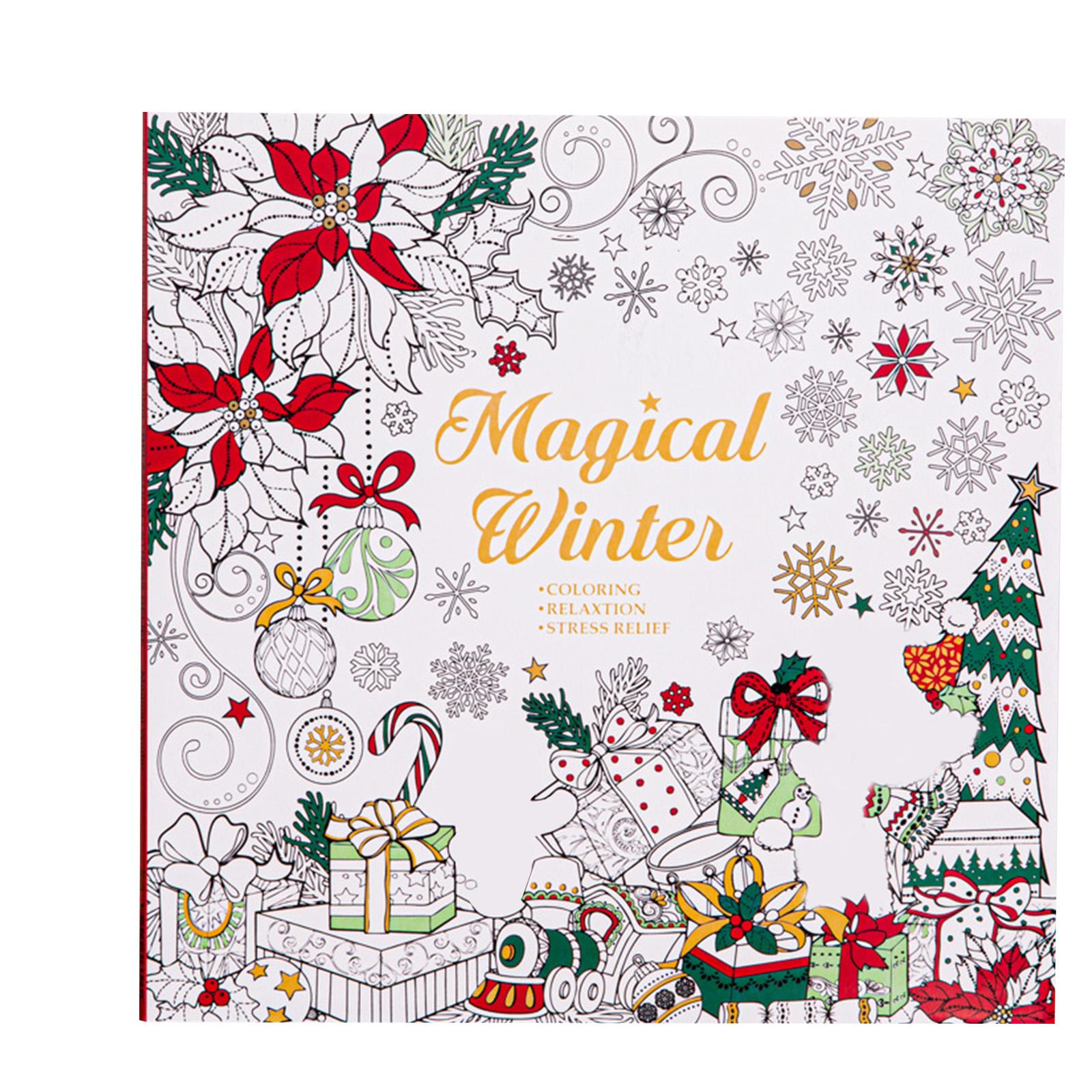 

Рождественская раскраска содержит и праздничные дизайны, расслабляющее ежедневное обратное отсчетное веселье как для взрослых, так и для детей One Size белый