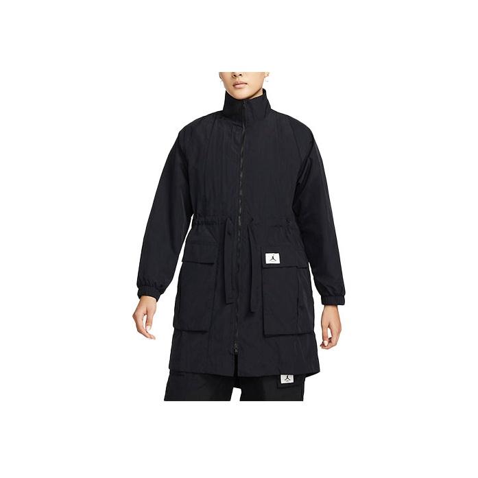 

Jordan SS22 Сплошной цвет на молнии с воротником-стойкой и длинными рукавами Женская верхняя одежда Черный DM5198-010 L