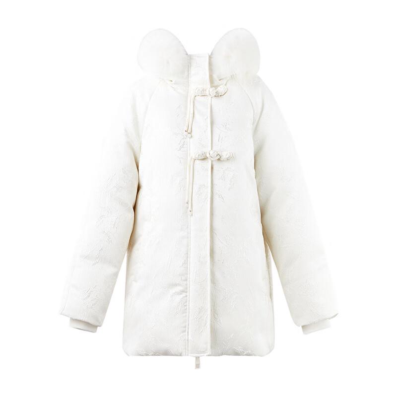 Qiushui Yiren Women's New Chinese Style Hooded Down Jacket