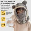 Winddichte Vollgesichtsmaske Hut für Erwachsene Herbst Winter Kopf Hals Abdeckung Ski Radfahren Mützen Kinder Niedliche Bärenohren Ohrenschützer Kappen Maske