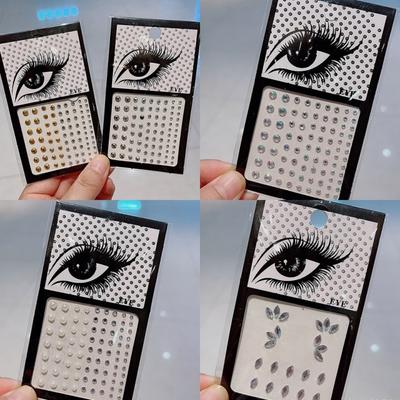 Fashion Face Cubic Sticker Party Makeup Makeup Makeup Cubic Tattoo, Face Cubic_pearl Mix, 1 Piece
