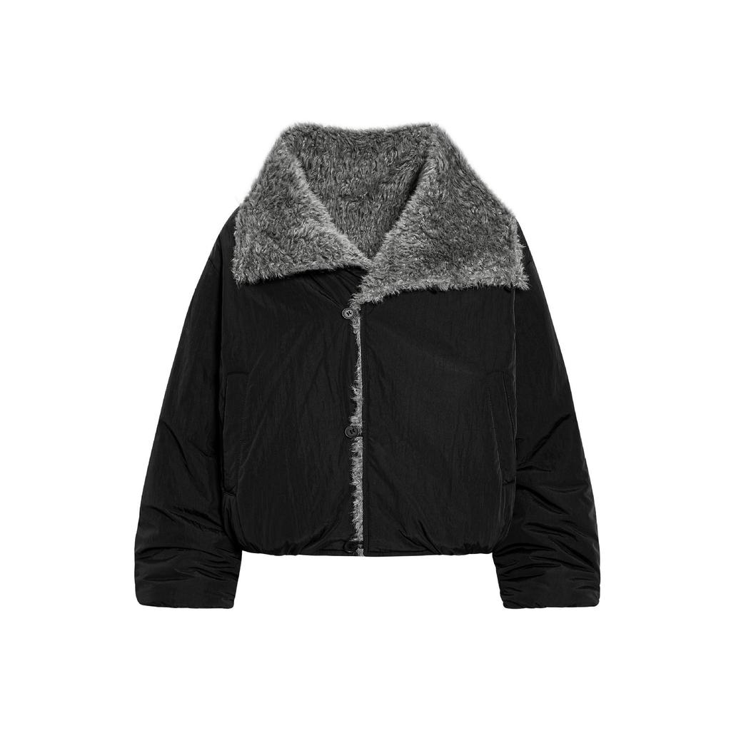 OREETA Faux Lambswool Unisex Jacket - Double-Sided, Warm Cotton Coat for Autumn/Winter with Large Lapel