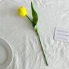 Artificial Tulip Flower 13" Long Stem Fake Tulip Realistic Real Touch PU Faux Flower for Spring Easter Home Kitchen Wedding Decoration
