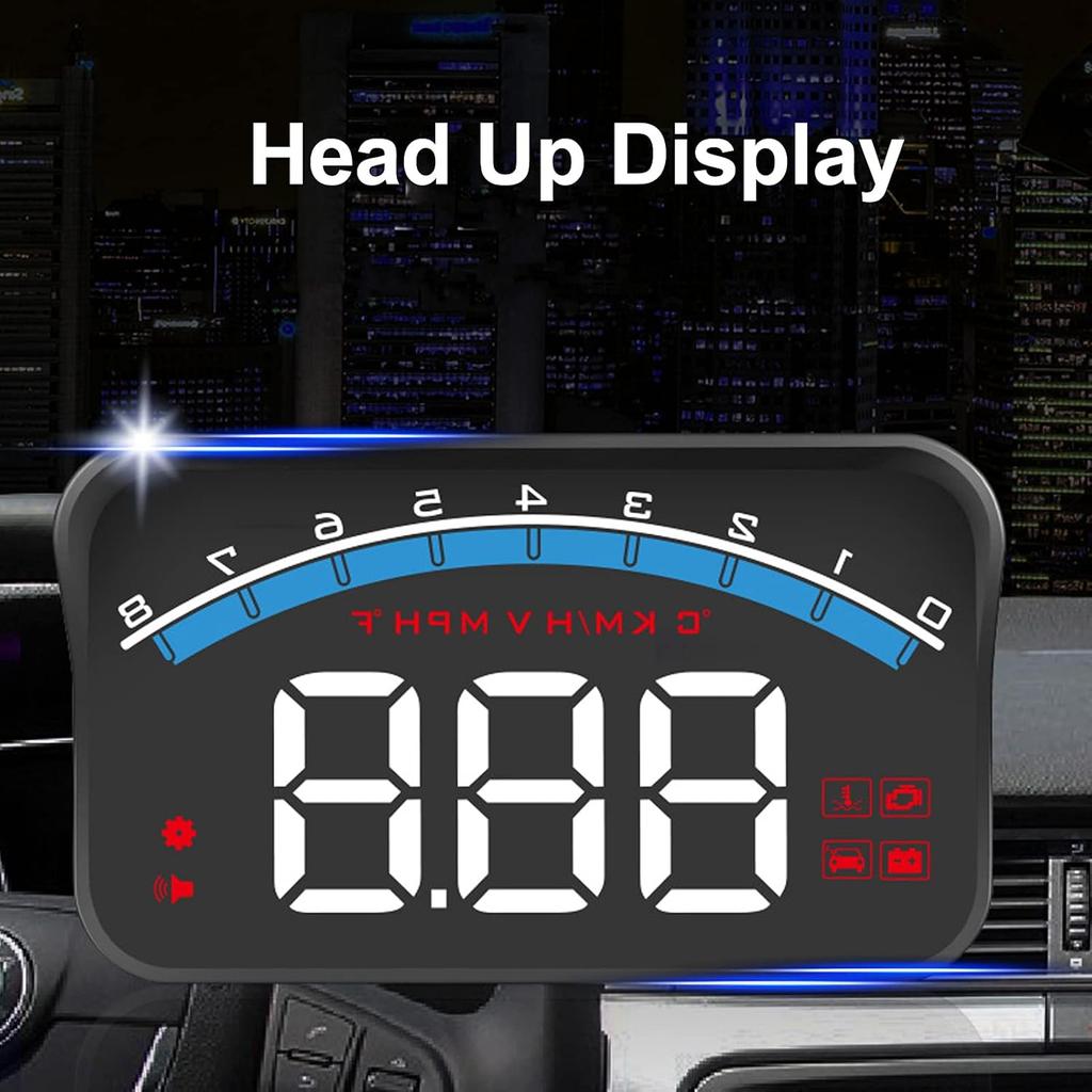 Head Up Display for Car, 3.5 Inches HUD OBD2 Head-Up Display, Digital Speedometer for Car Hud Display Windshield Used for Overspeed Warning, Battery