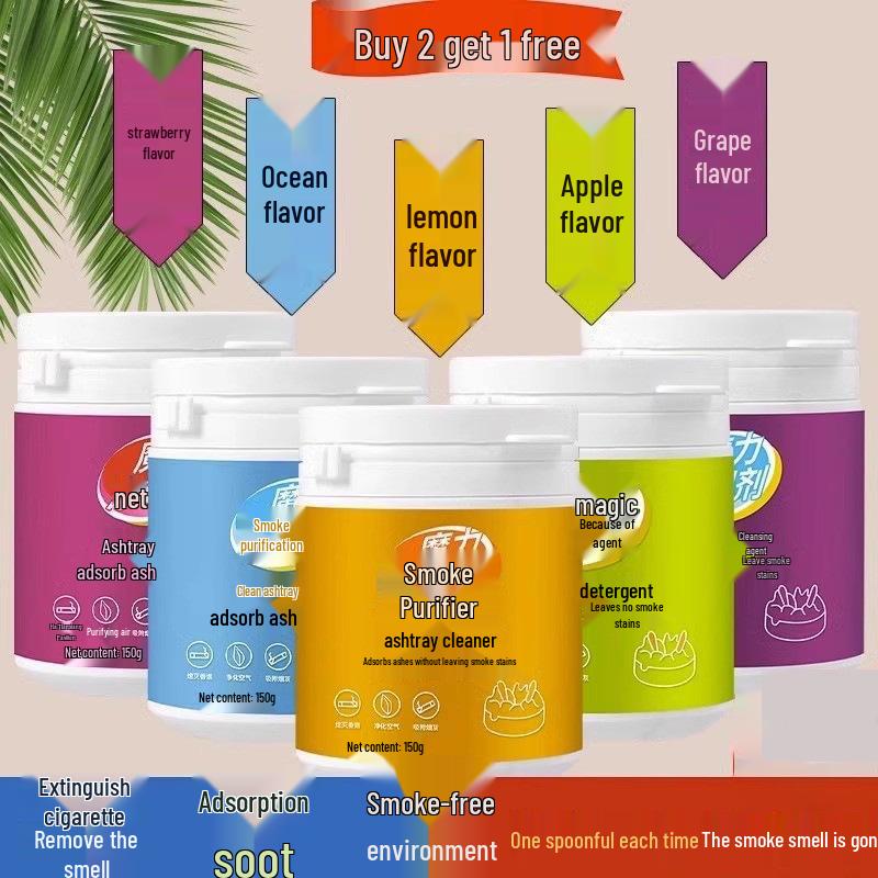 Fly-Repellent Ashtray with Odor-Removing Fresh Scent Balm