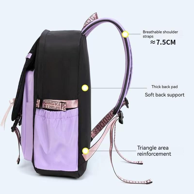 Teenagers Cute Schoolbag Shoulder Backpack Nylon Fabric Girls Large Capacity Splash-Proof